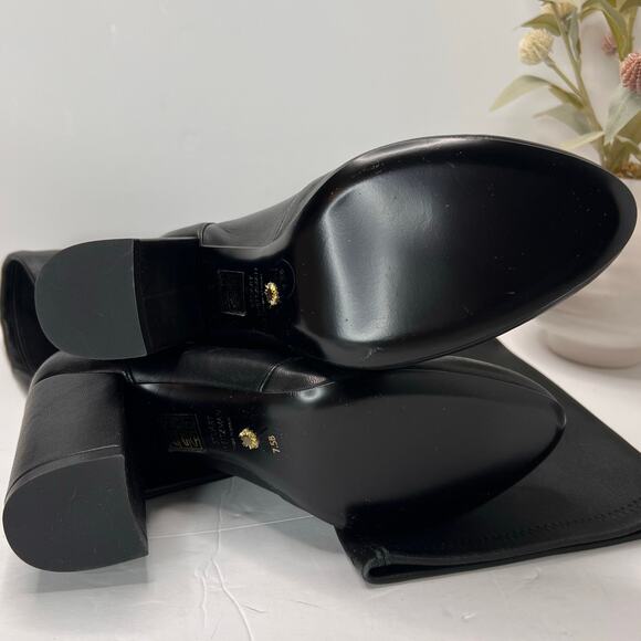 Stuart Weitzman Yuliana 85 Slouch Chunky Block Heel Boot Black Women 7.5B - Picture 8 of 10